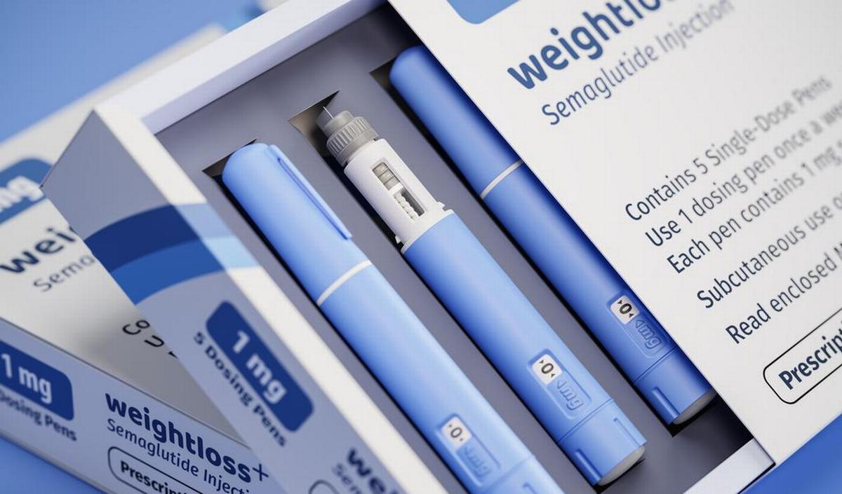 Semaglutide tablets voor effectief gewichtsverlies op een schone medische achtergrond